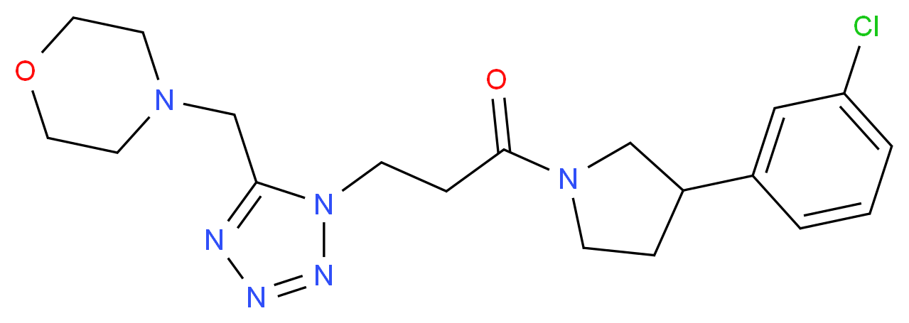 4-[(1-{3-[3-(3-chlorophenyl)-1-pyrrolidinyl]-3-oxopropyl}-1H-tetrazol-5-yl)methyl]morpholine_Molecular_structure_CAS_)