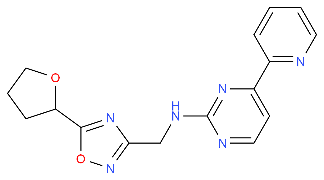 4-(2-pyridinyl)-N-{[5-(tetrahydro-2-furanyl)-1,2,4-oxadiazol-3-yl]methyl}-2-pyrimidinamine_Molecular_structure_CAS_)
