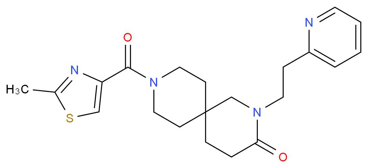 9-[(2-methyl-1,3-thiazol-4-yl)carbonyl]-2-(2-pyridin-2-ylethyl)-2,9-diazaspiro[5.5]undecan-3-one_Molecular_structure_CAS_)