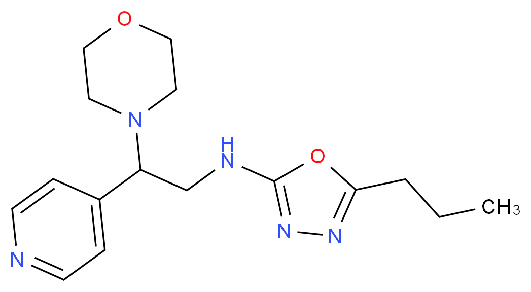N-(2-morpholin-4-yl-2-pyridin-4-ylethyl)-5-propyl-1,3,4-oxadiazol-2-amine_Molecular_structure_CAS_)