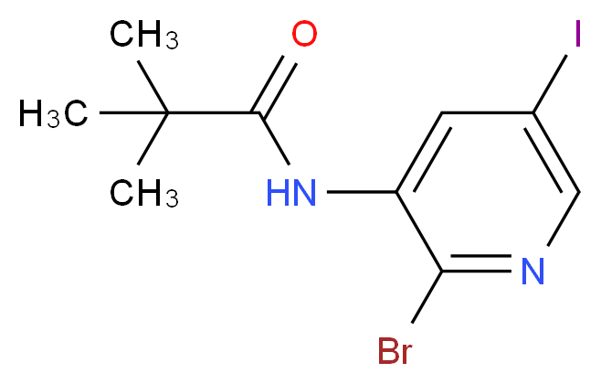 N-(2-Bromo-5-iodopyridin-3-yl)pivalamide_Molecular_structure_CAS_)