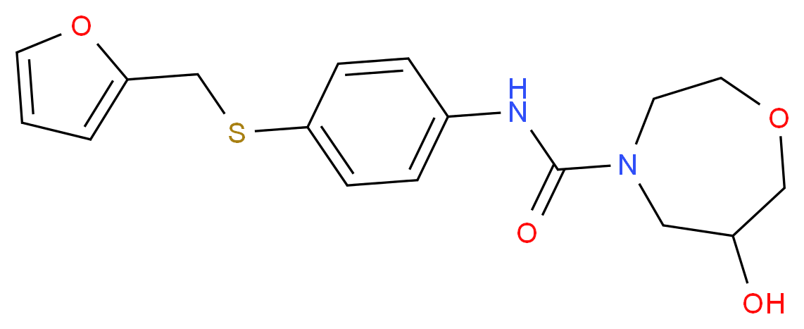 N-{4-[(2-furylmethyl)thio]phenyl}-6-hydroxy-1,4-oxazepane-4-carboxamide_Molecular_structure_CAS_)