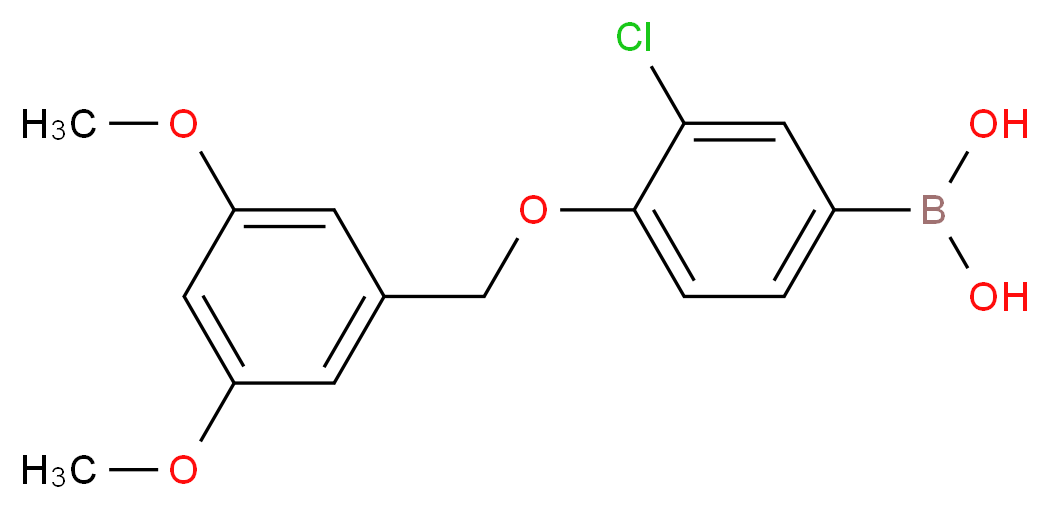 3-CHLORO-4-(3',5'-DIMETHOXYBENZYLOXY)PHENYLBORONIC ACID_Molecular_structure_CAS_849062-24-4)