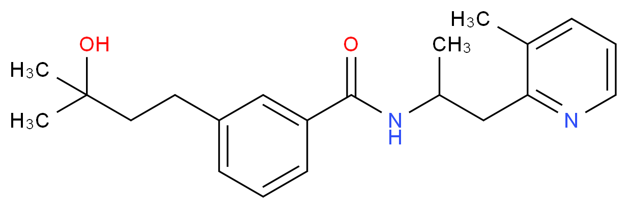 3-(3-hydroxy-3-methylbutyl)-N-[1-methyl-2-(3-methyl-2-pyridinyl)ethyl]benzamide_Molecular_structure_CAS_)