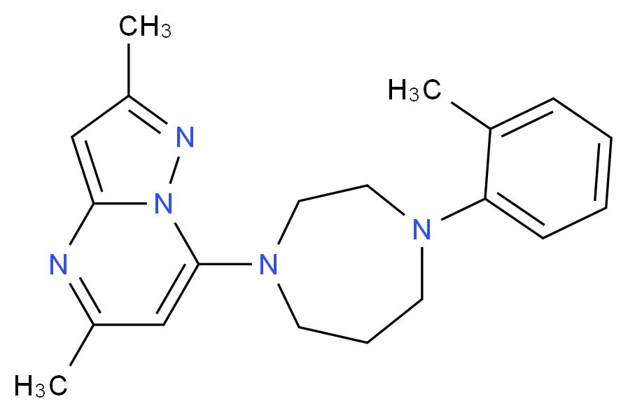 2,5-dimethyl-7-[4-(2-methylphenyl)-1,4-diazepan-1-yl]pyrazolo[1,5-a]pyrimidine_Molecular_structure_CAS_)