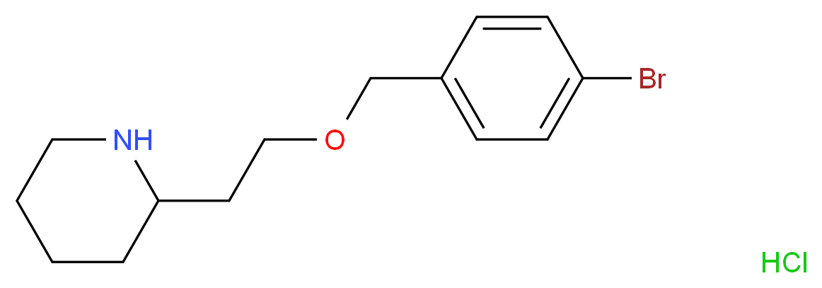 2-{2-[(4-Bromobenzyl)oxy]ethyl}piperidine hydrochloride_Molecular_structure_CAS_)