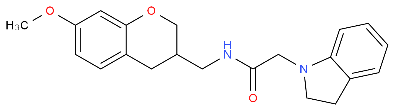 2-(2,3-dihydro-1H-indol-1-yl)-N-[(7-methoxy-3,4-dihydro-2H-chromen-3-yl)methyl]acetamide_Molecular_structure_CAS_)