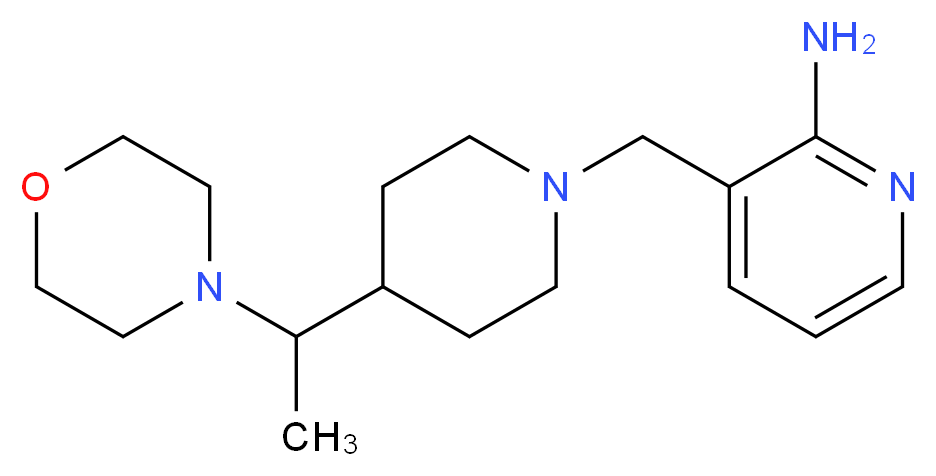 3-({4-[1-(4-morpholinyl)ethyl]-1-piperidinyl}methyl)-2-pyridinamine_Molecular_structure_CAS_)