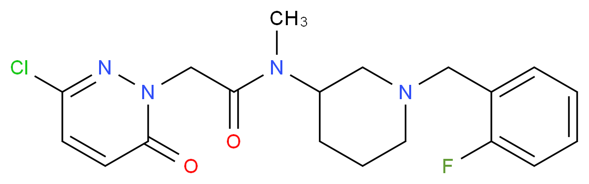 2-(3-chloro-6-oxo-1(6H)-pyridazinyl)-N-[1-(2-fluorobenzyl)-3-piperidinyl]-N-methylacetamide_Molecular_structure_CAS_)