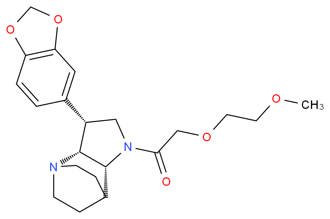 (3R*,3aR*,7aR*)-3-(1,3-benzodioxol-5-yl)-1-[(2-methoxyethoxy)acetyl]octahydro-4,7-ethanopyrrolo[3,2-b]pyridine_Molecular_structure_CAS_)
