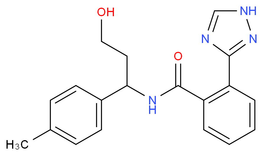 N-[3-hydroxy-1-(4-methylphenyl)propyl]-2-(1H-1,2,4-triazol-3-yl)benzamide_Molecular_structure_CAS_)