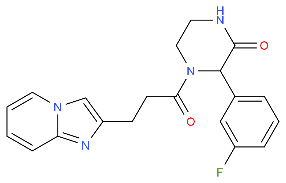 3-(3-fluorophenyl)-4-(3-imidazo[1,2-a]pyridin-2-ylpropanoyl)piperazin-2-one_Molecular_structure_CAS_)