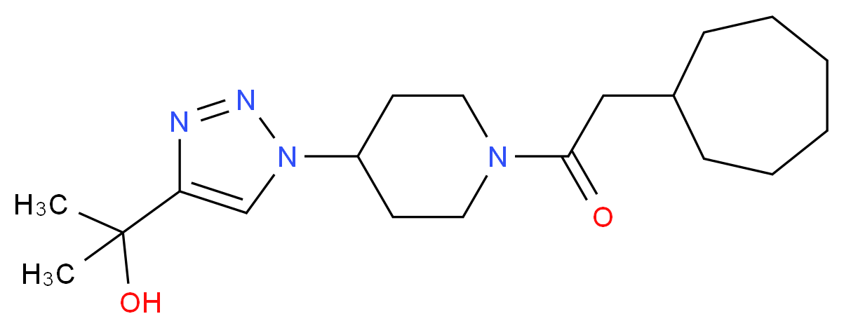2-{1-[1-(cycloheptylacetyl)piperidin-4-yl]-1H-1,2,3-triazol-4-yl}propan-2-ol_Molecular_structure_CAS_)