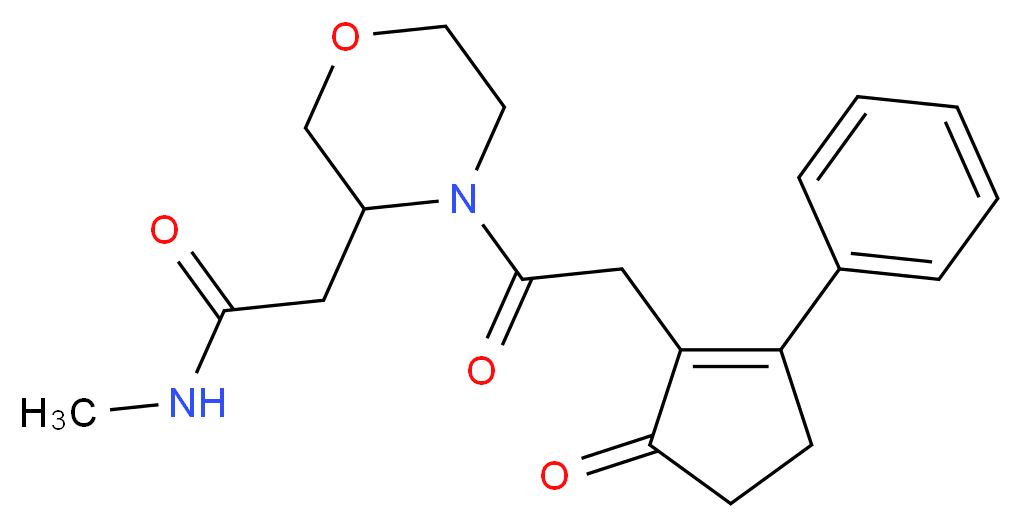 N-methyl-2-{4-[(5-oxo-2-phenyl-1-cyclopenten-1-yl)acetyl]-3-morpholinyl}acetamide_Molecular_structure_CAS_)