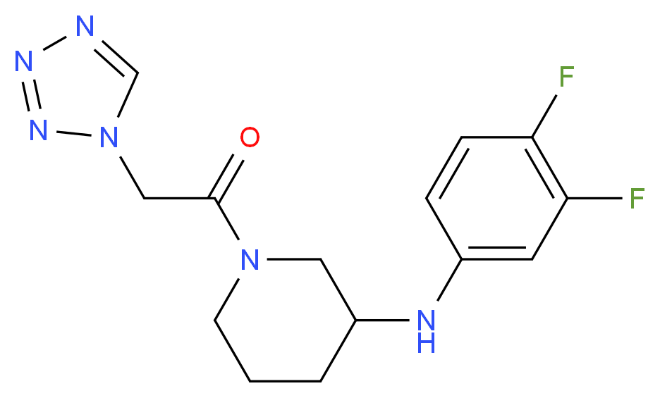 N-(3,4-difluorophenyl)-1-(1H-tetrazol-1-ylacetyl)-3-piperidinamine_Molecular_structure_CAS_)