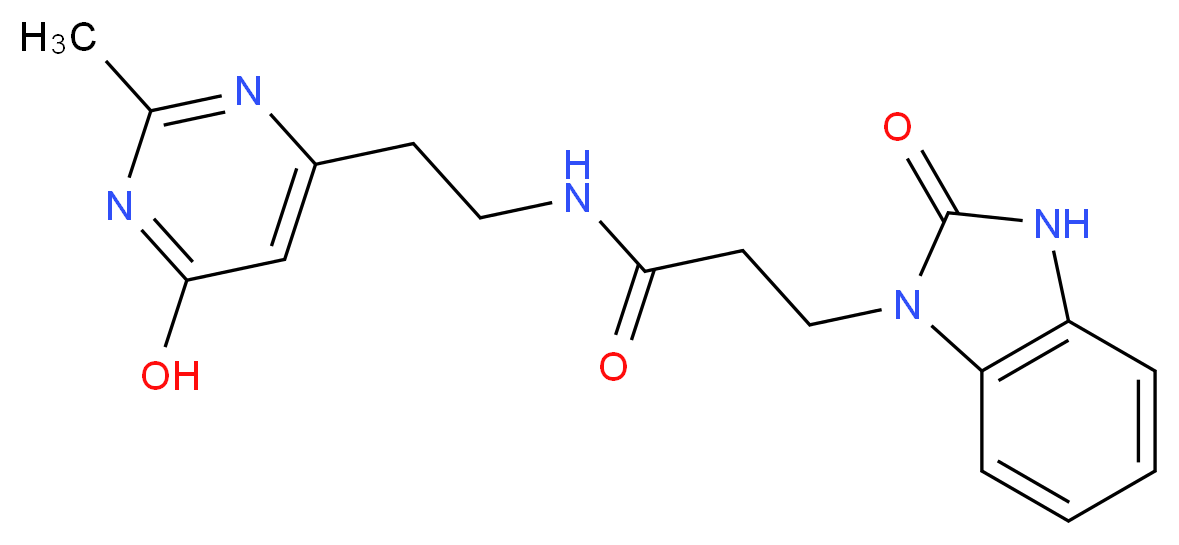 N-[2-(6-hydroxy-2-methylpyrimidin-4-yl)ethyl]-3-(2-oxo-2,3-dihydro-1H-benzimidazol-1-yl)propanamide_Molecular_structure_CAS_)