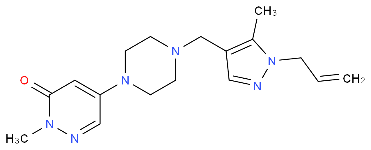 5-{4-[(1-allyl-5-methyl-1H-pyrazol-4-yl)methyl]-1-piperazinyl}-2-methyl-3(2H)-pyridazinone_Molecular_structure_CAS_)