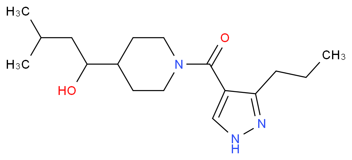 3-methyl-1-{1-[(3-propyl-1H-pyrazol-4-yl)carbonyl]-4-piperidinyl}-1-butanol_Molecular_structure_CAS_)