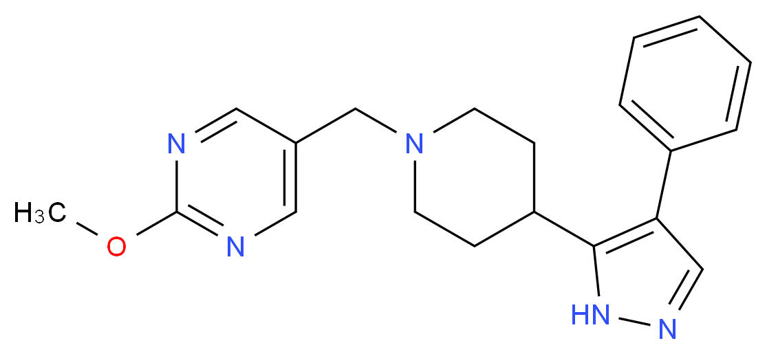 2-methoxy-5-{[4-(4-phenyl-1H-pyrazol-5-yl)piperidin-1-yl]methyl}pyrimidine_Molecular_structure_CAS_)