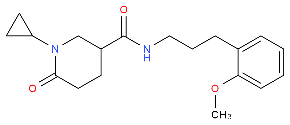 1-cyclopropyl-N-[3-(2-methoxyphenyl)propyl]-6-oxo-3-piperidinecarboxamide_Molecular_structure_CAS_)