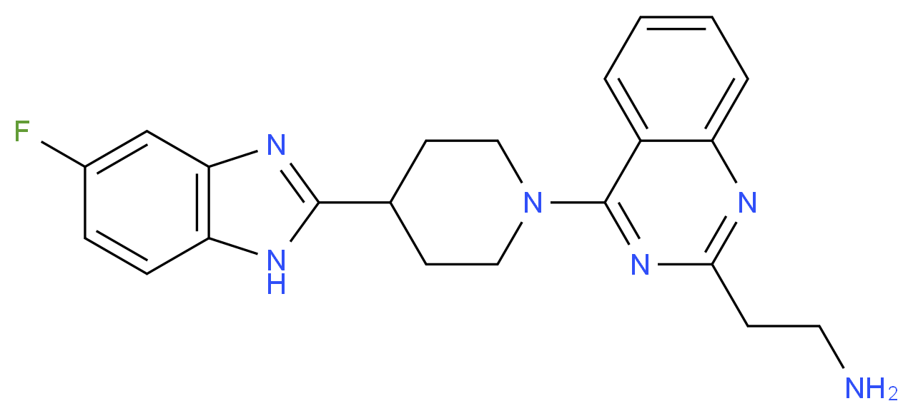 (2-{4-[4-(5-fluoro-1H-benzimidazol-2-yl)piperidin-1-yl]quinazolin-2-yl}ethyl)amine_Molecular_structure_CAS_)