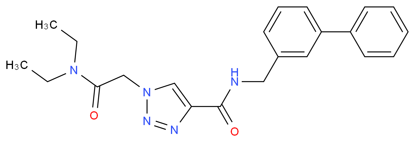 N-(3-biphenylylmethyl)-1-[2-(diethylamino)-2-oxoethyl]-1H-1,2,3-triazole-4-carboxamide_Molecular_structure_CAS_)