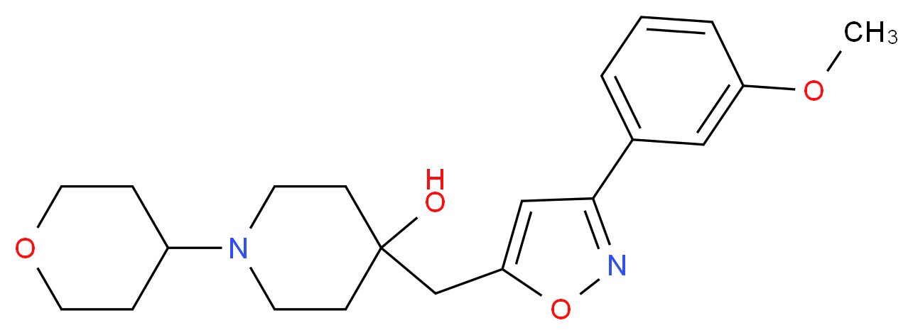 4-{[3-(3-methoxyphenyl)-5-isoxazolyl]methyl}-1-(tetrahydro-2H-pyran-4-yl)-4-piperidinol_Molecular_structure_CAS_)