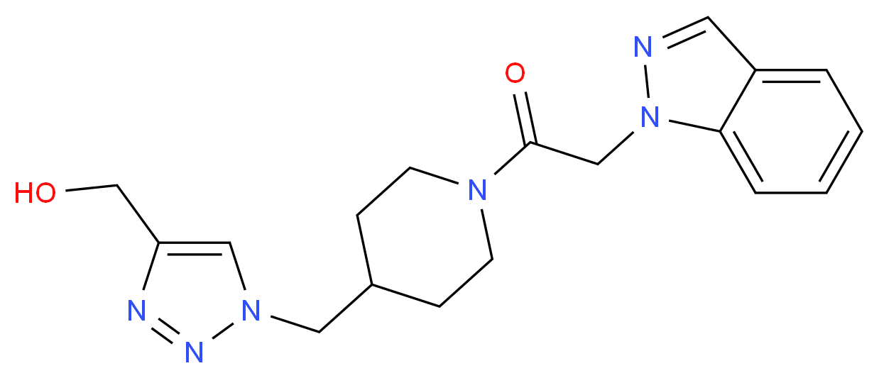 (1-{[1-(1H-indazol-1-ylacetyl)-4-piperidinyl]methyl}-1H-1,2,3-triazol-4-yl)methanol_Molecular_structure_CAS_)