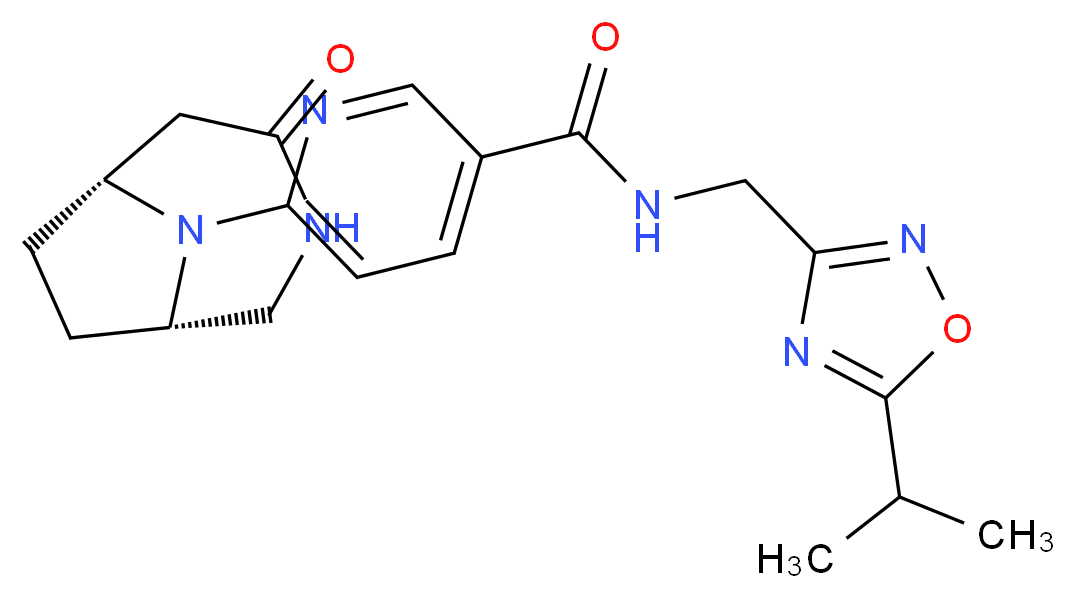 N-[(5-isopropyl-1,2,4-oxadiazol-3-yl)methyl]-6-[(1S*,6R*)-4-oxo-3,9-diazabicyclo[4.2.1]non-9-yl]nicotinamide_Molecular_structure_CAS_)