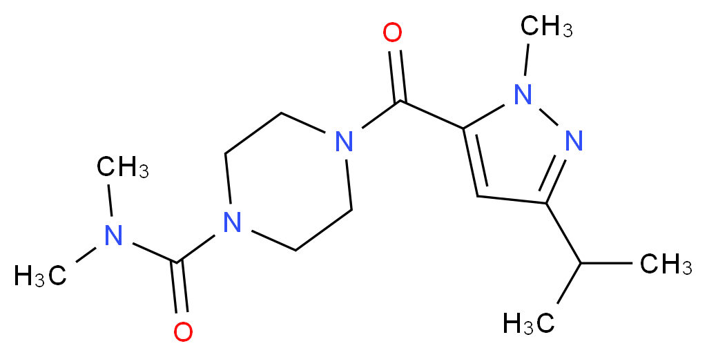 4-[(3-isopropyl-1-methyl-1H-pyrazol-5-yl)carbonyl]-N,N-dimethyl-1-piperazinecarboxamide_Molecular_structure_CAS_)