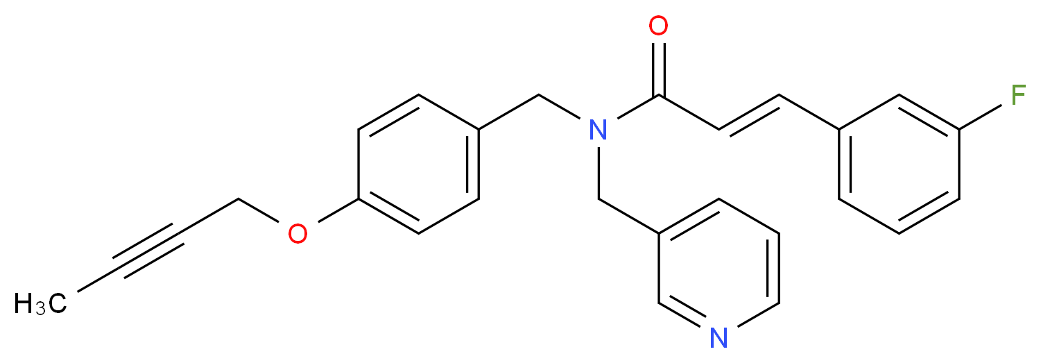 (2E)-N-[4-(2-butyn-1-yloxy)benzyl]-3-(3-fluorophenyl)-N-(3-pyridinylmethyl)acrylamide_Molecular_structure_CAS_)