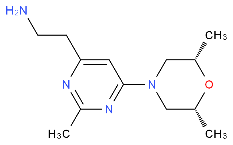 (2-{6-[(2R*,6S*)-2,6-dimethylmorpholin-4-yl]-2-methylpyrimidin-4-yl}ethyl)amine_Molecular_structure_CAS_)