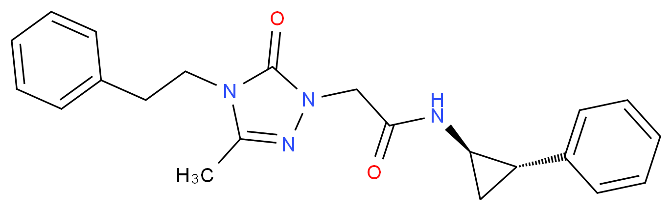 2-[3-methyl-5-oxo-4-(2-phenylethyl)-4,5-dihydro-1H-1,2,4-triazol-1-yl]-N-[(1R*,2S*)-2-phenylcyclopropyl]acetamide_Molecular_structure_CAS_)