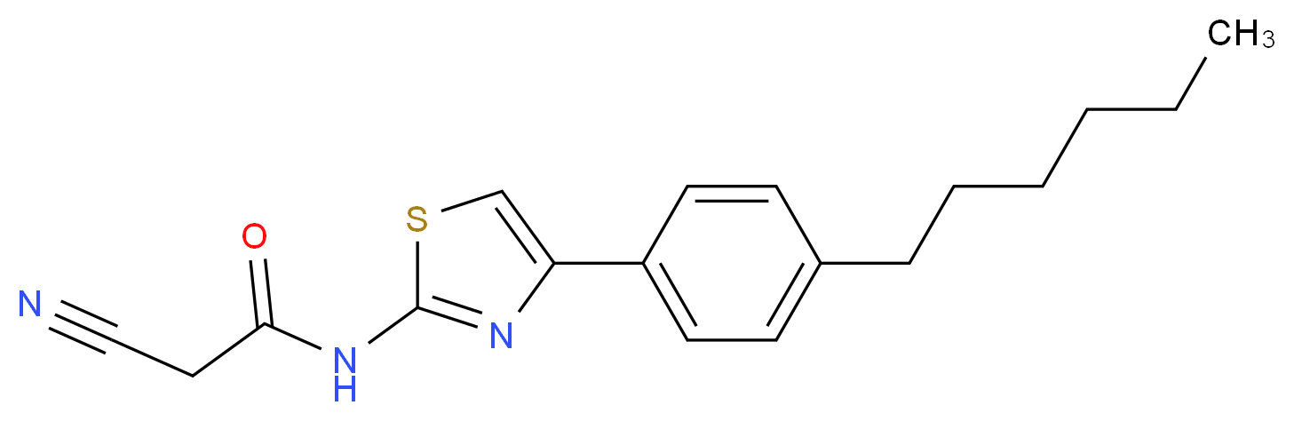 2-cyano-N-[4-(4-hexylphenyl)-1,3-thiazol-2-yl]acetamide_Molecular_structure_CAS_)