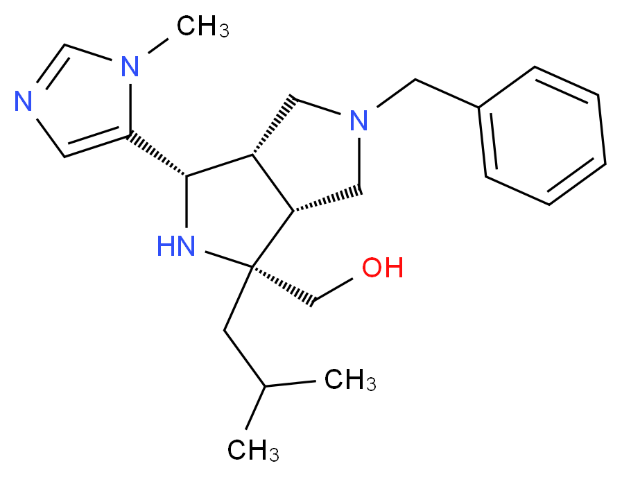 [(1R*,3S*,3aS*,6aR*)-5-benzyl-1-isobutyl-3-(1-methyl-1H-imidazol-5-yl)octahydropyrrolo[3,4-c]pyrrol-1-yl]methanol_Molecular_structure_CAS_)
