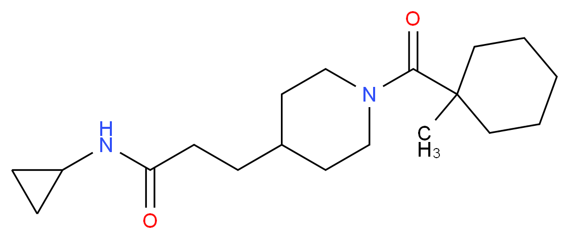 N-cyclopropyl-3-{1-[(1-methylcyclohexyl)carbonyl]-4-piperidinyl}propanamide_Molecular_structure_CAS_)