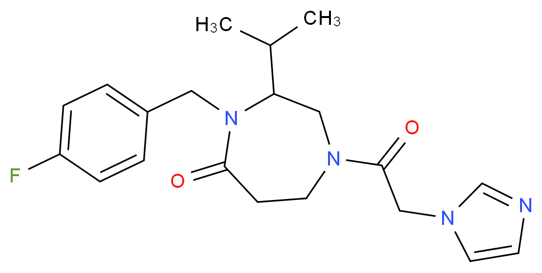 4-(4-fluorobenzyl)-1-(1H-imidazol-1-ylacetyl)-3-isopropyl-1,4-diazepan-5-one_Molecular_structure_CAS_)