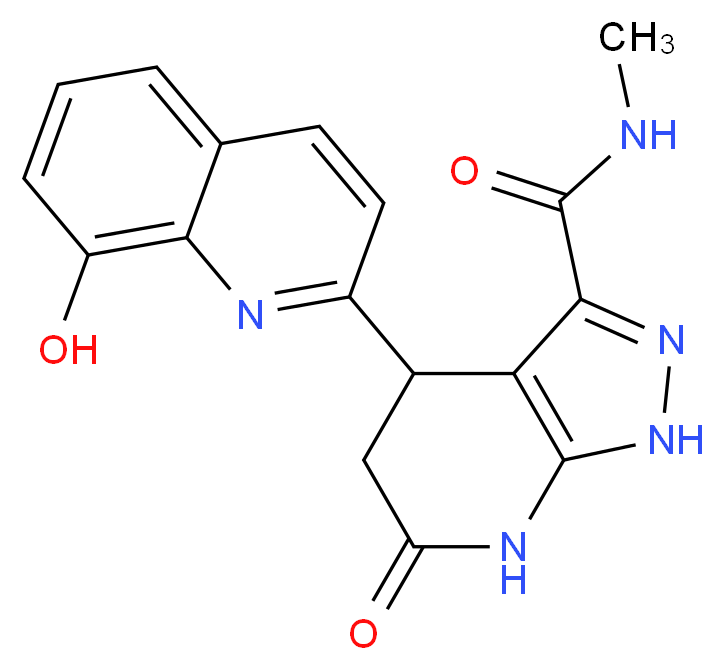 4-(8-hydroxyquinolin-2-yl)-N-methyl-6-oxo-4,5,6,7-tetrahydro-1H-pyrazolo[3,4-b]pyridine-3-carboxamide_Molecular_structure_CAS_)
