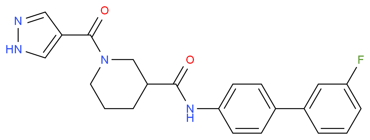 N-(3'-fluoro-4-biphenylyl)-1-(1H-pyrazol-4-ylcarbonyl)-3-piperidinecarboxamide_Molecular_structure_CAS_)