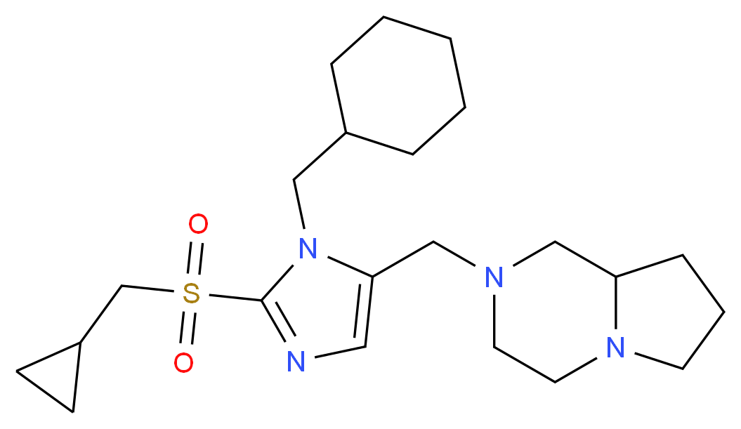 2-({1-(cyclohexylmethyl)-2-[(cyclopropylmethyl)sulfonyl]-1H-imidazol-5-yl}methyl)octahydropyrrolo[1,2-a]pyrazine_Molecular_structure_CAS_)