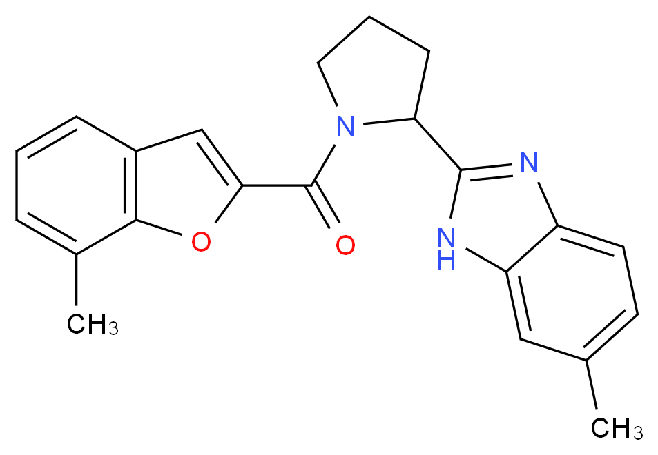 6-methyl-2-{1-[(7-methyl-1-benzofuran-2-yl)carbonyl]-2-pyrrolidinyl}-1H-benzimidazole_Molecular_structure_CAS_)