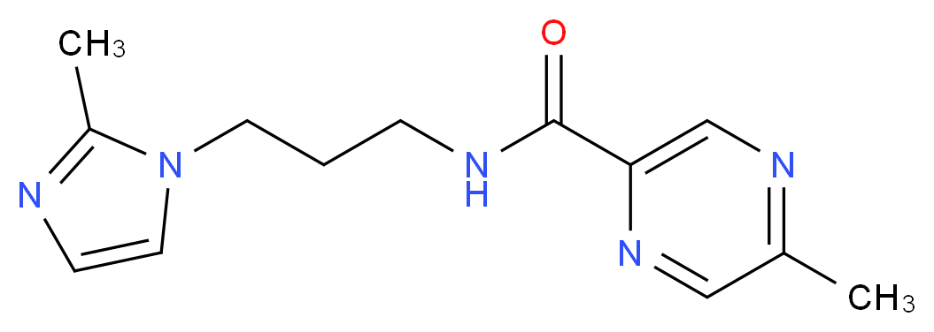 5-methyl-N-[3-(2-methyl-1H-imidazol-1-yl)propyl]-2-pyrazinecarboxamide_Molecular_structure_CAS_)
