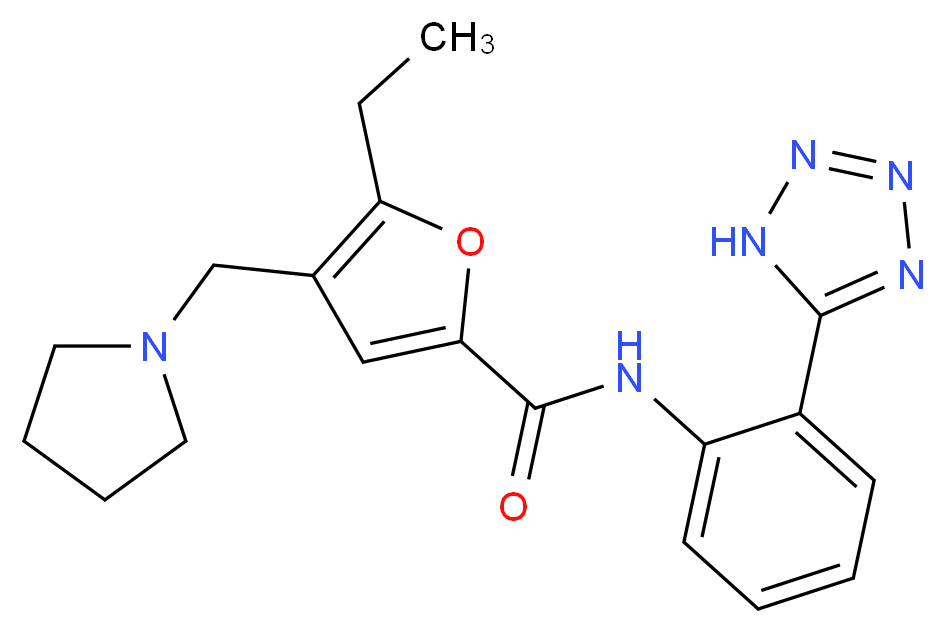 5-ethyl-4-(pyrrolidin-1-ylmethyl)-N-[2-(1H-tetrazol-5-yl)phenyl]-2-furamide_Molecular_structure_CAS_)