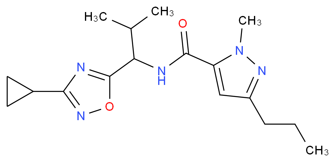 N-[1-(3-cyclopropyl-1,2,4-oxadiazol-5-yl)-2-methylpropyl]-1-methyl-3-propyl-1H-pyrazole-5-carboxamide_Molecular_structure_CAS_)