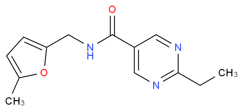2-ethyl-N-[(5-methyl-2-furyl)methyl]-5-pyrimidinecarboxamide_Molecular_structure_CAS_)