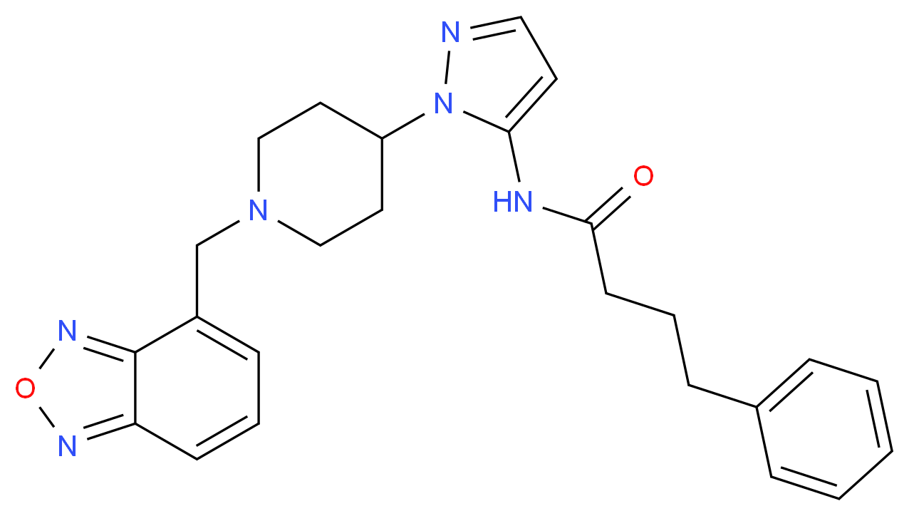 N-{1-[1-(2,1,3-benzoxadiazol-4-ylmethyl)-4-piperidinyl]-1H-pyrazol-5-yl}-4-phenylbutanamide_Molecular_structure_CAS_)