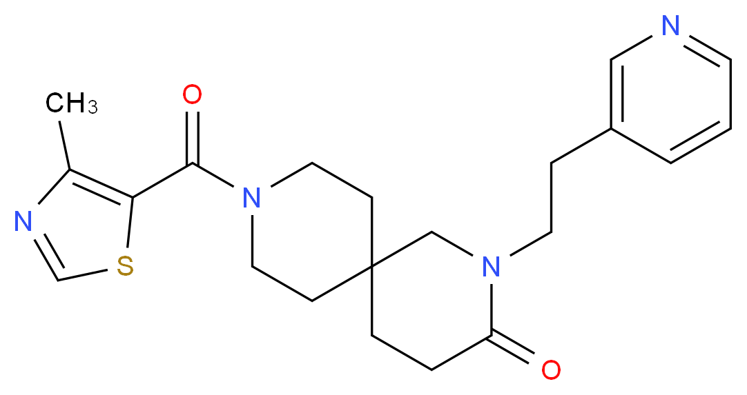 9-[(4-methyl-1,3-thiazol-5-yl)carbonyl]-2-(2-pyridin-3-ylethyl)-2,9-diazaspiro[5.5]undecan-3-one_Molecular_structure_CAS_)