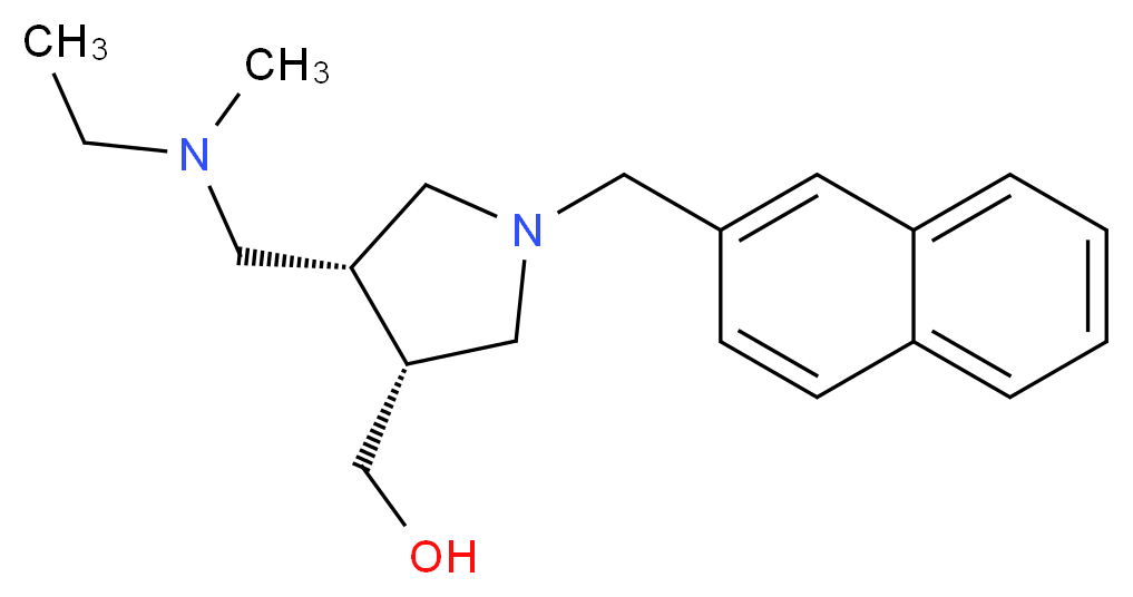 [(3R*,4R*)-4-{[ethyl(methyl)amino]methyl}-1-(2-naphthylmethyl)pyrrolidin-3-yl]methanol_Molecular_structure_CAS_)