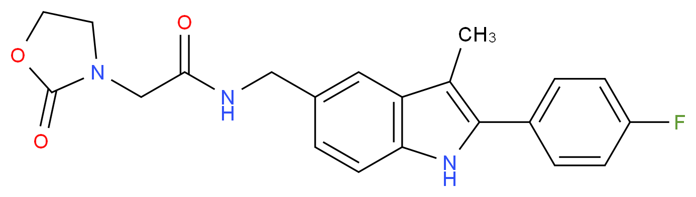 N-{[2-(4-fluorophenyl)-3-methyl-1H-indol-5-yl]methyl}-2-(2-oxo-1,3-oxazolidin-3-yl)acetamide_Molecular_structure_CAS_)