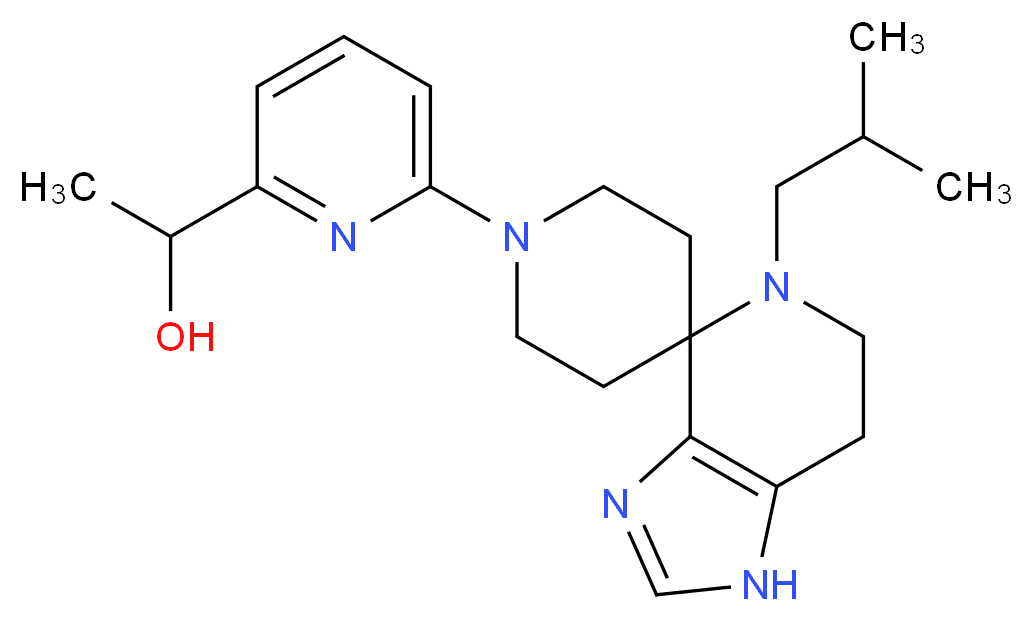 1-[6-(5-isobutyl-1,5,6,7-tetrahydro-1'H-spiro[imidazo[4,5-c]pyridine-4,4'-piperidin]-1'-yl)pyridin-2-yl]ethanol_Molecular_structure_CAS_)